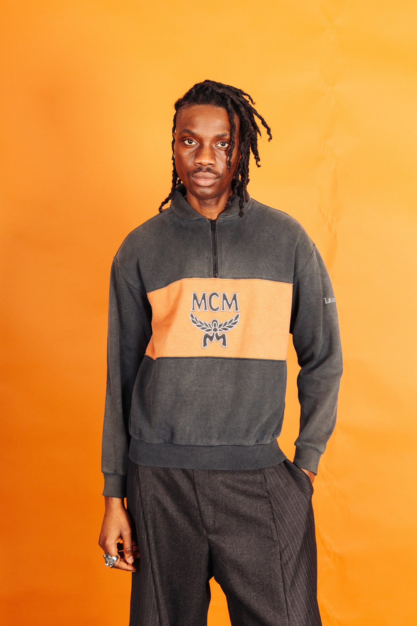 Legre MCM Two Tone Quarter Zip Sweater