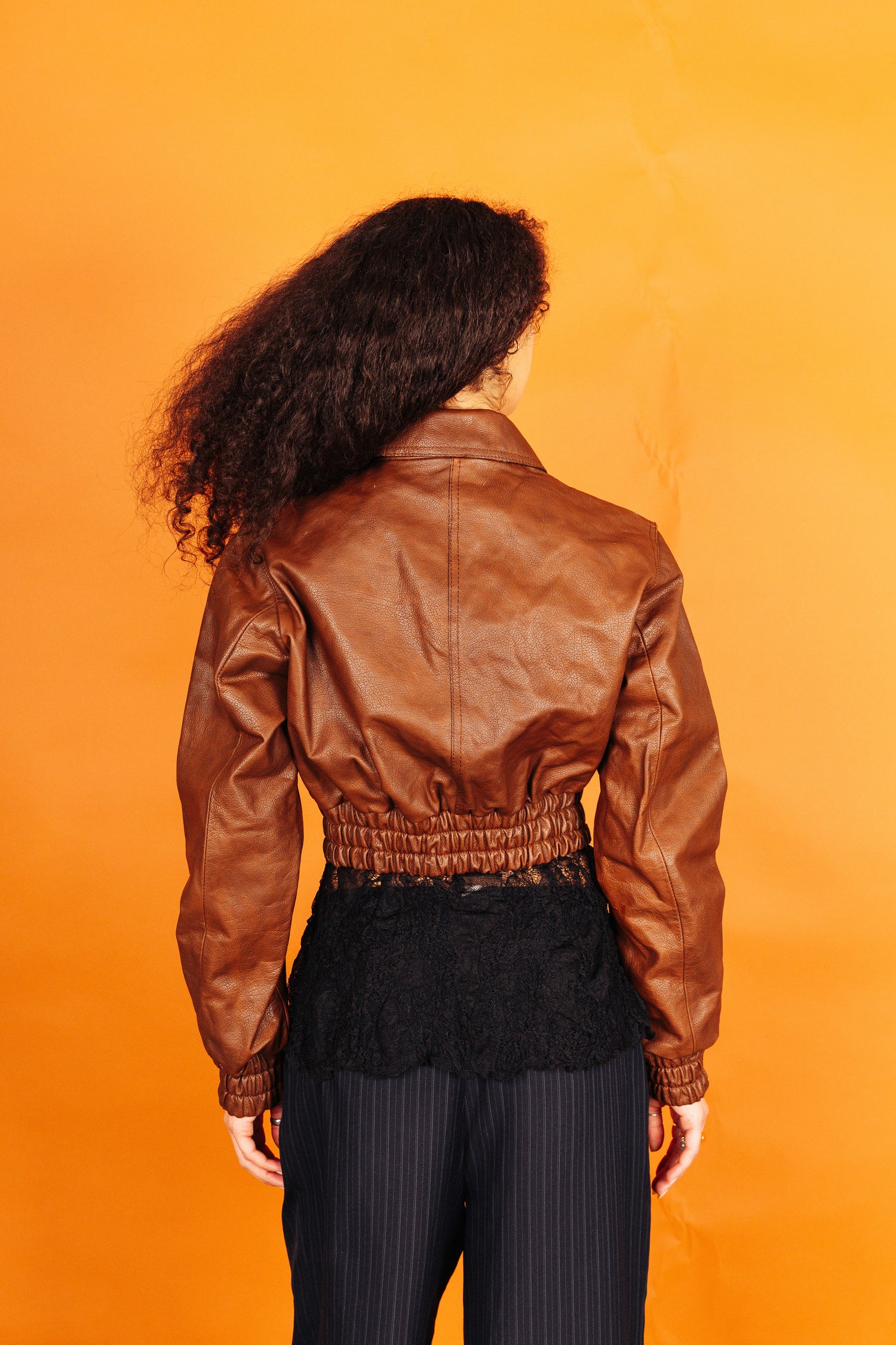 A/W 2004 Prada Brown Cropped Leather Police Jacket