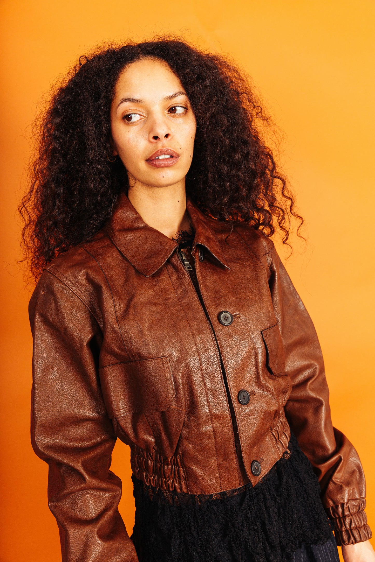 A/W 2004 Prada Brown Cropped Leather Police Jacket