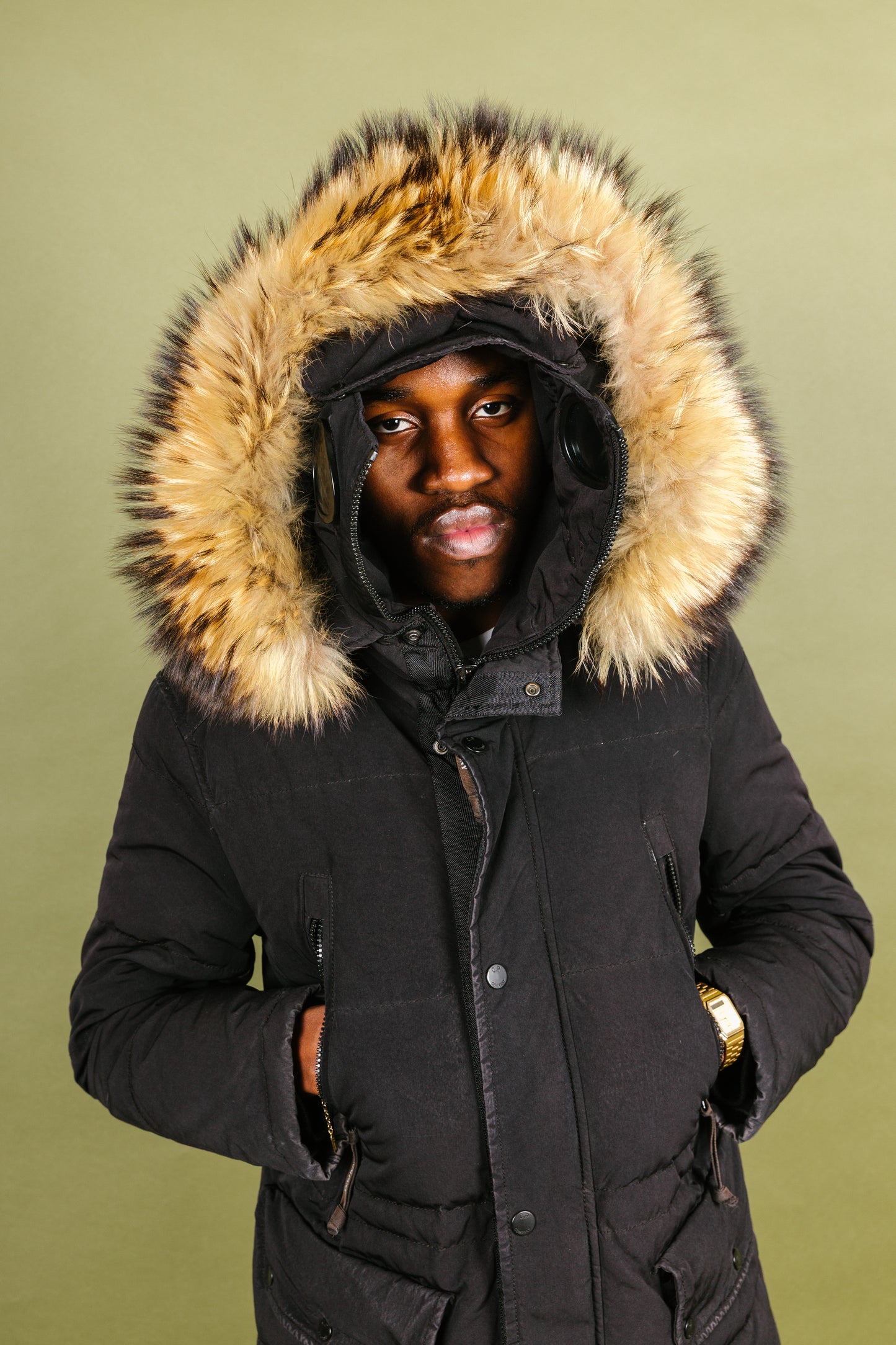 C.P. Company Asia Release Fur Trim Hooded Goggle Explorer Jacket