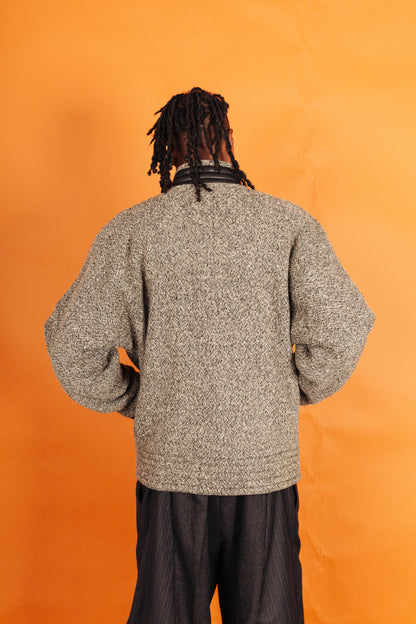 1970s Gianni Versace Grey Marl Articulated Sleeve Wool Jacket