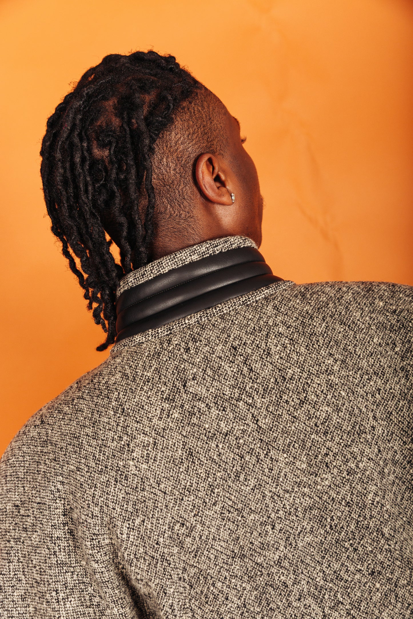 1970s Gianni Versace Grey Marl Articulated Sleeve Wool Jacket