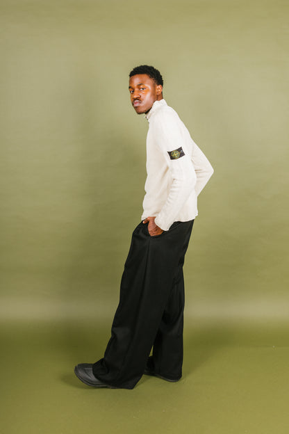 S/S 2003 Stone Island Garter Stitch Closed Collar Knitted Sweater