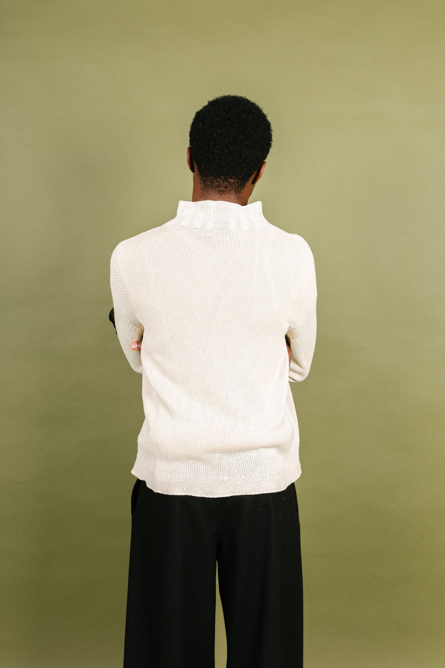 S/S 2003 Stone Island Garter Stitch Closed Collar Knitted Sweater