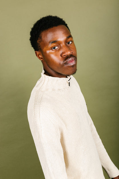 S/S 2003 Stone Island Garter Stitch Closed Collar Knitted Sweater