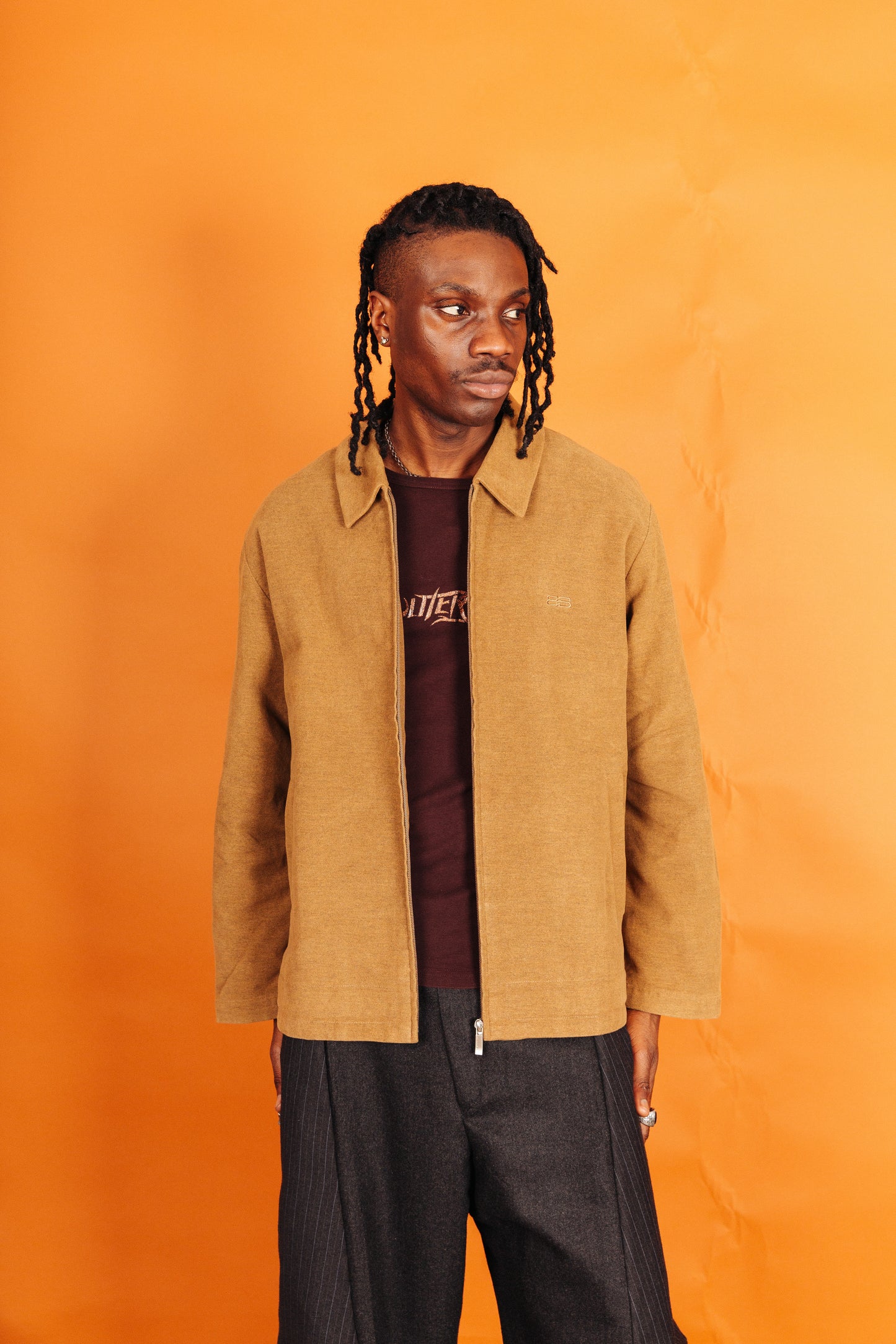 Balenciaga Camel Moleskin Full Zip Blouson