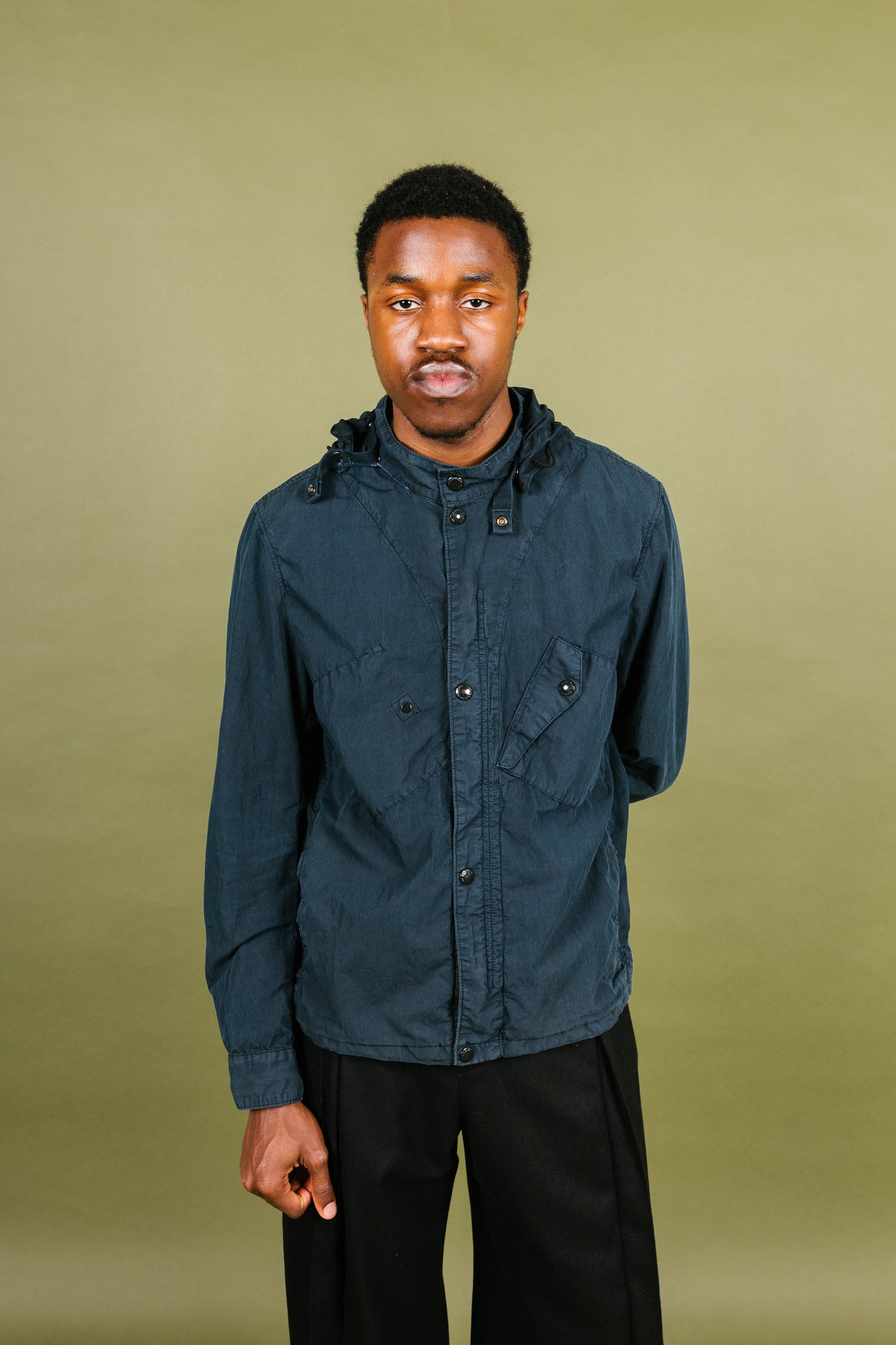C.P. Company Goggle Hood Button Down Cotton Jacket