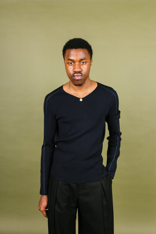 S/S 2016 Stone Island Ghost Badge Navy Knitted Sweater