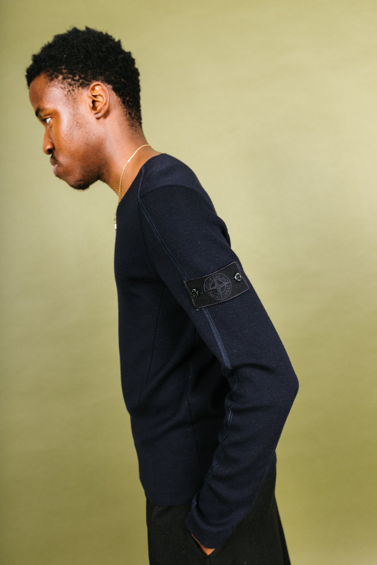 S/S 2016 Stone Island Ghost Badge Navy Knitted Sweater