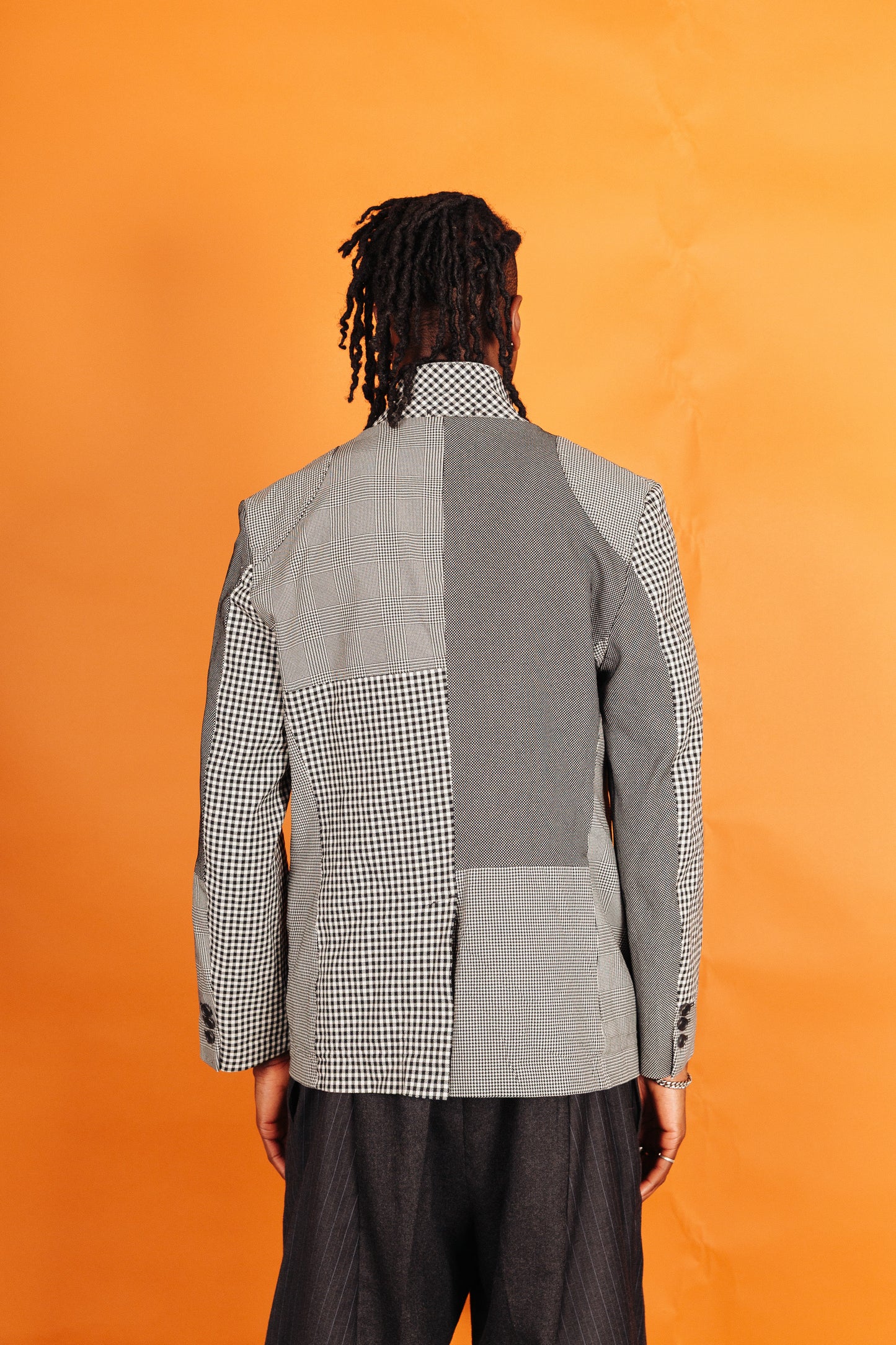 2010 Comme Des Garcons Multi Houndstooth Patchwork Blazer