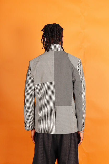 2010 Comme Des Garcons Multi Houndstooth Patchwork Blazer