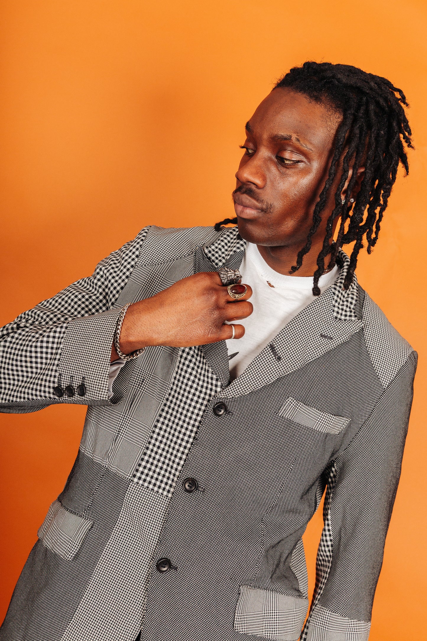 2010 Comme Des Garcons Multi Houndstooth Patchwork Blazer