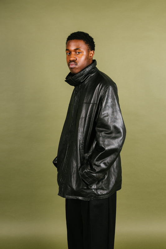 A/W 1984 C.P. Company Beige Leather Collar Trench Coat