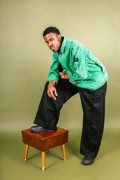 1987 C.P. Company Marina Acid Wash Green Denim Chore Jacket