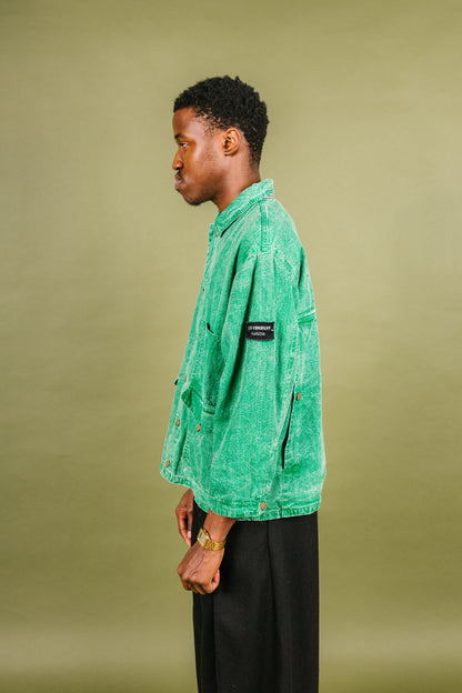 1987 C.P. Company Marina Acid Wash Green Denim Chore Jacket