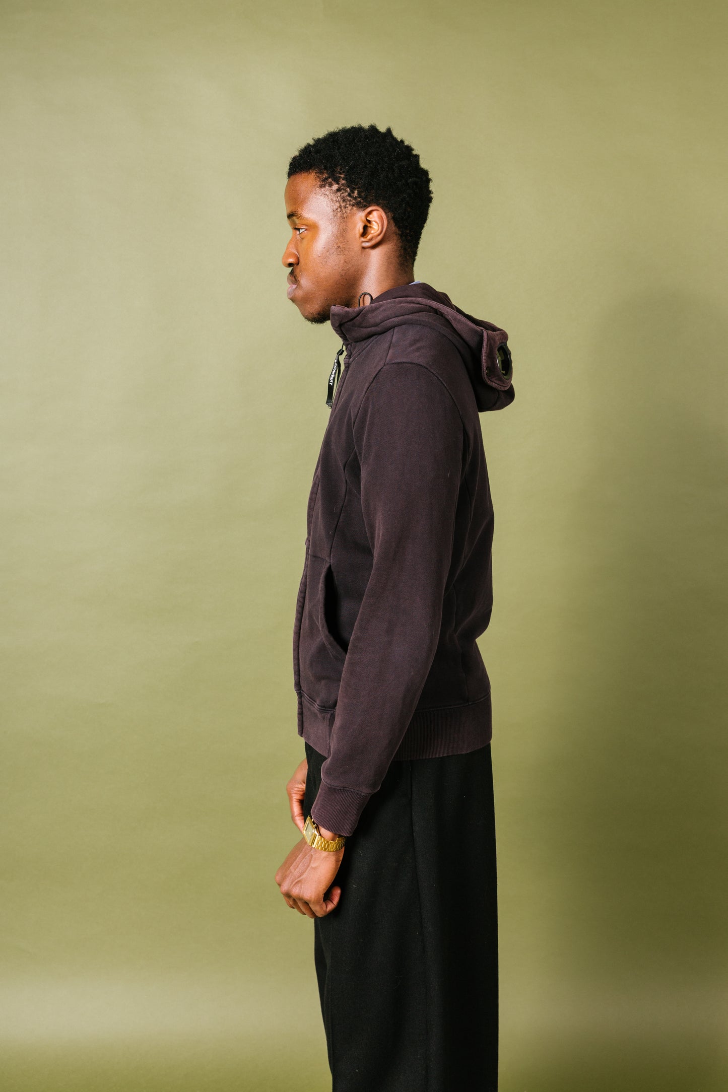 C.P. Company Goggle Zip Up Black Hoodie