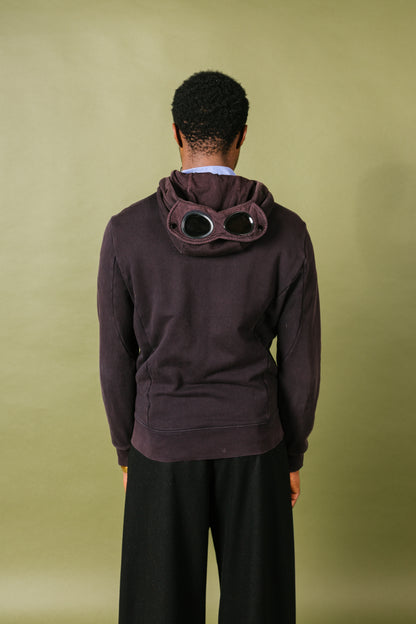C.P. Company Goggle Zip Up Black Hoodie