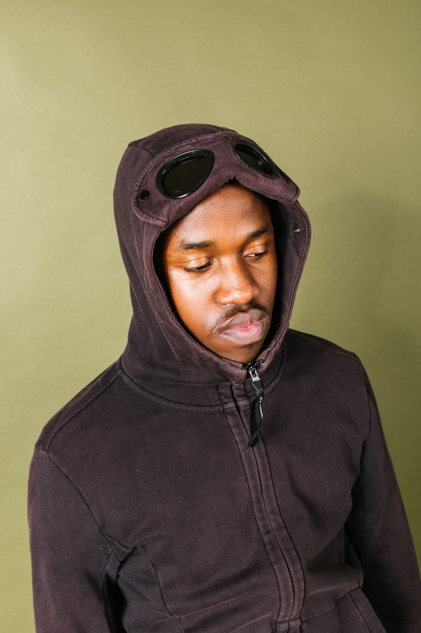 C.P. Company Goggle Zip Up Black Hoodie