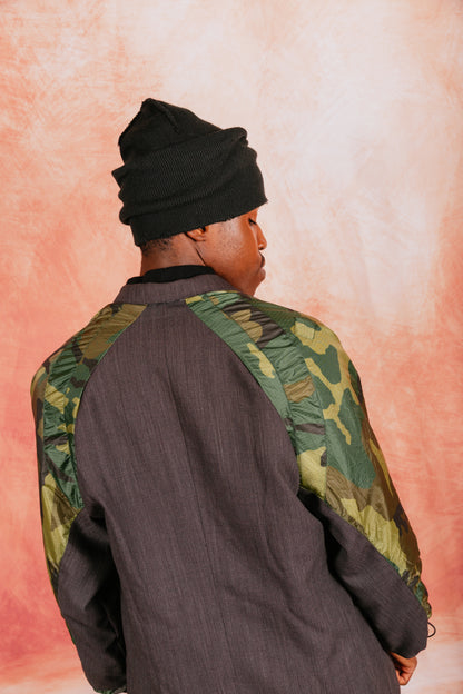 VT Rework: Ripstop Camoflague Oversized Woven Blazer