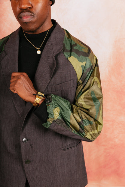 VT Rework: Ripstop Camoflague Oversized Woven Blazer