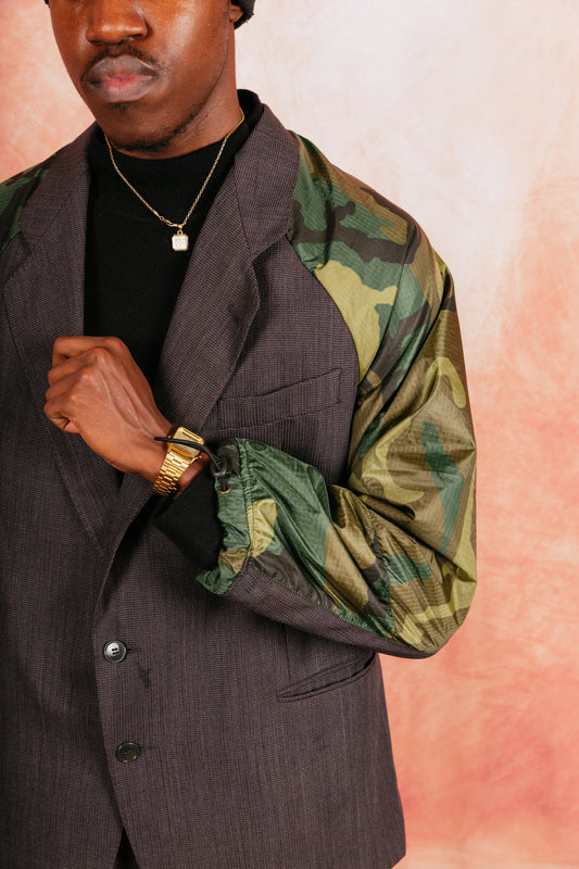 VT Rework: Ripstop Camoflague Oversized Woven Blazer