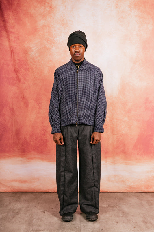 VT Rework: Structured Window Pane Oversized Blouson