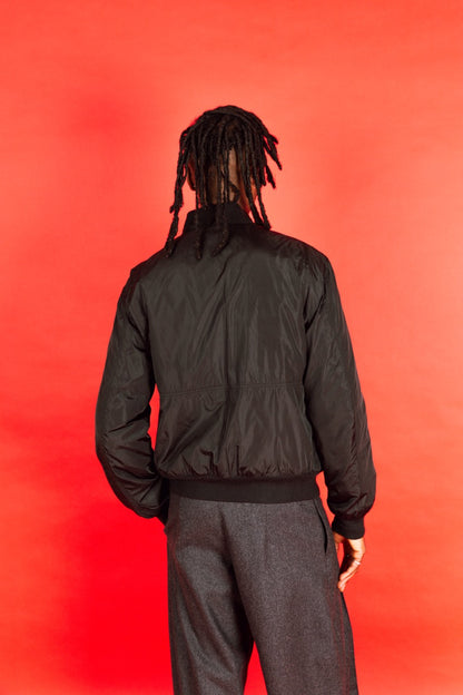 2000's Moncler Black Down Fill Bomber Jacket