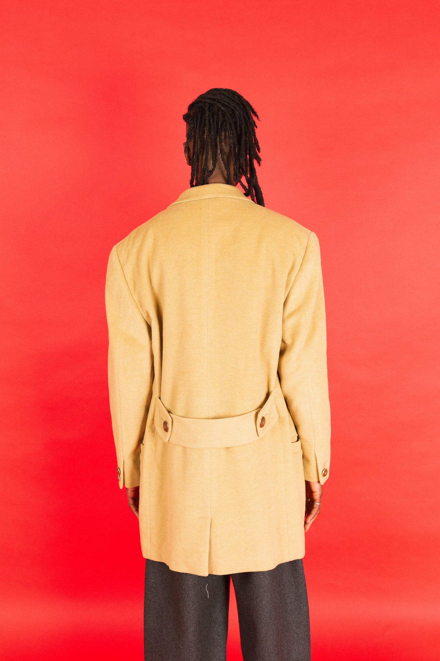 1980's Versace Cashmere Double Breasted Beige Peacoat (SAS)