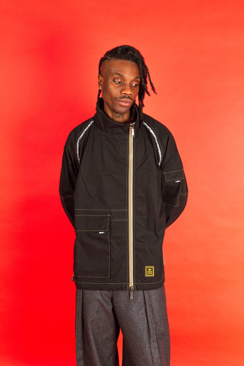 S/S 2025 Palace X Maharishi Asymmetric Black Tech Jacket