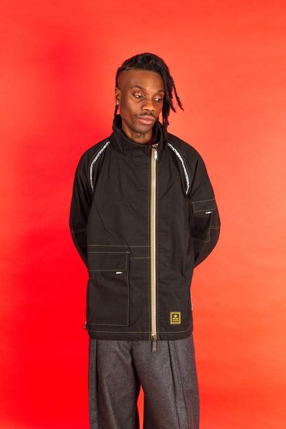 S/S 2025 Palace X Maharishi Asymmetric Black Tech Jacket