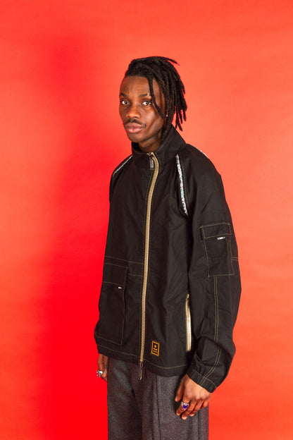 S/S 2025 Palace X Maharishi Asymmetric Black Tech Jacket