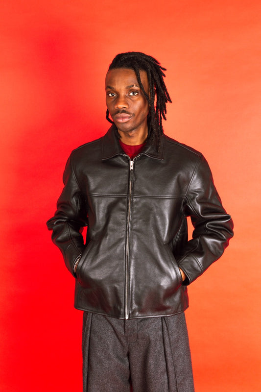 S/S 2024 Palace Safe Hands Leather Jacket Black