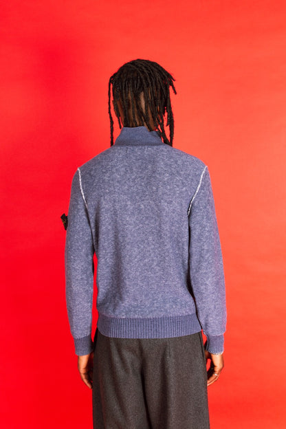S/S 2012 Stone Island Blue Melange Cotton Knit Sweater