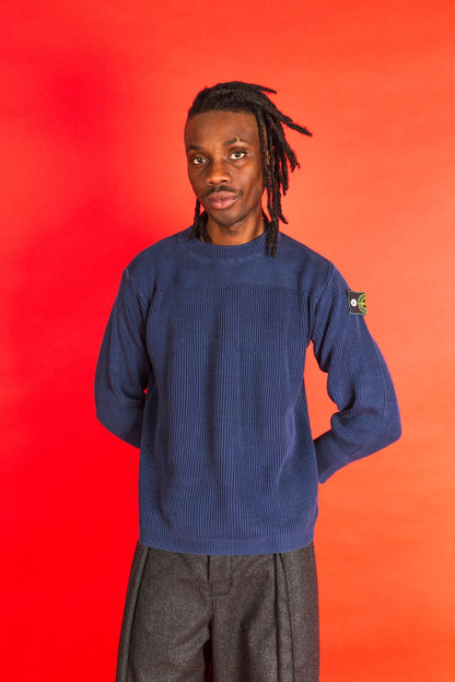 A/W 1983 Stone Island Fisherman Knit Cotton Crewneck Sweater