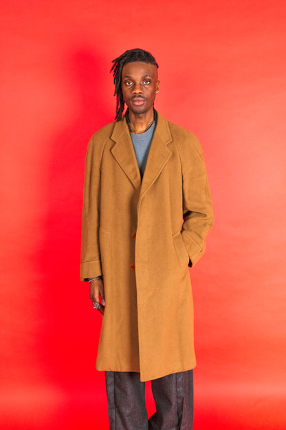 Loro Piana Camel Brown Cashmere Wool Overcoat