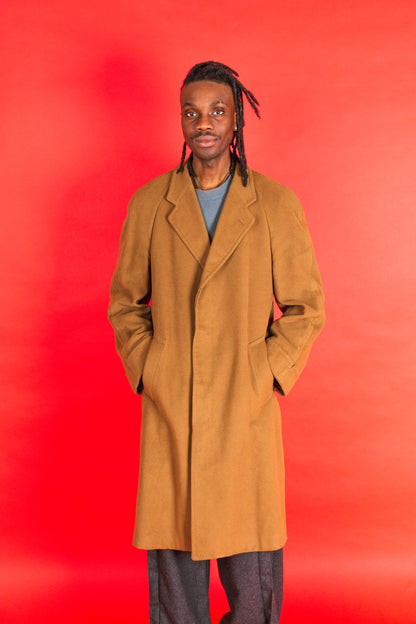 Loro Piana Camel Brown Cashmere Wool Overcoat