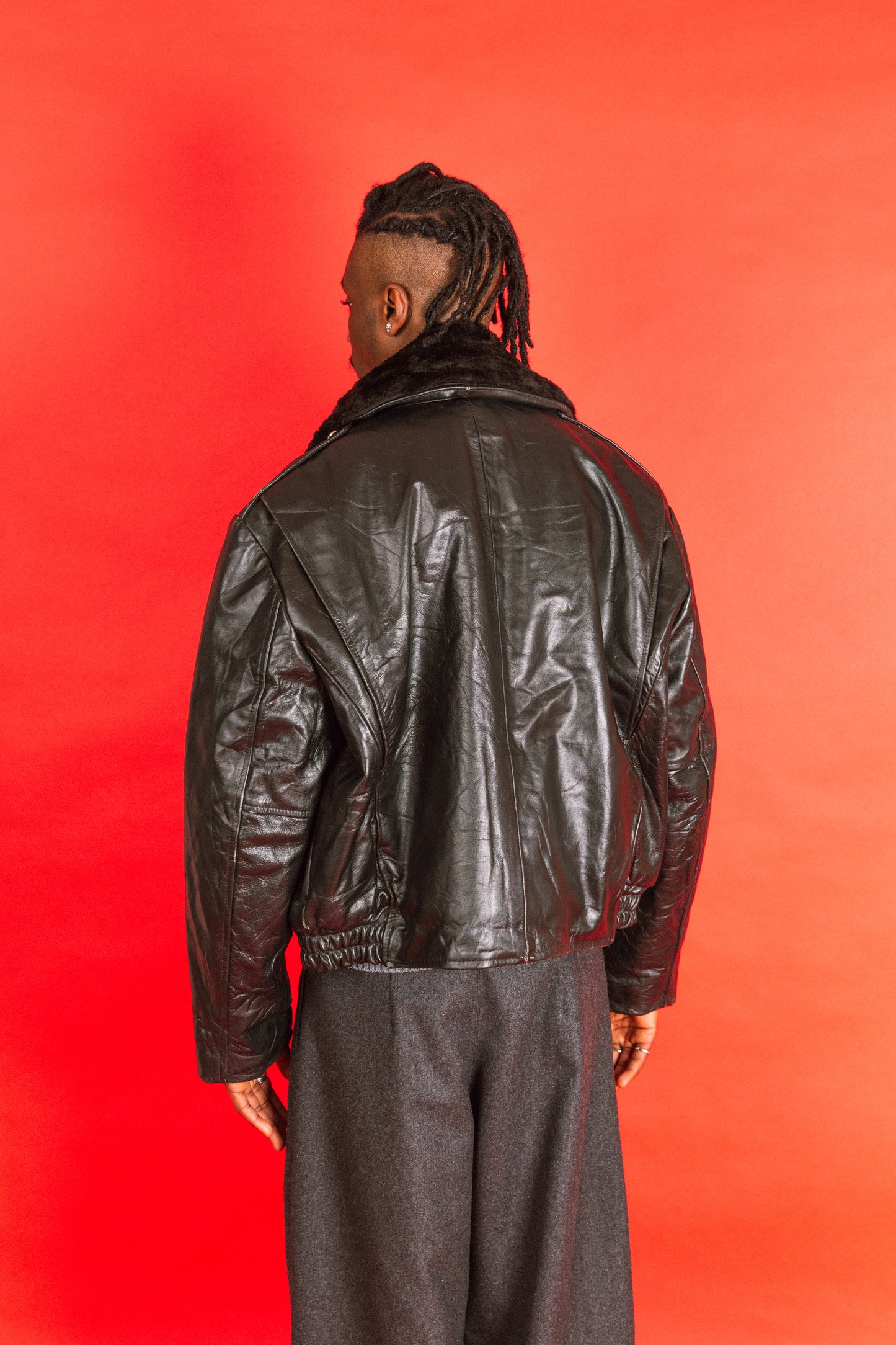 1980s Harley Davidson Black Leather Flight Jacket