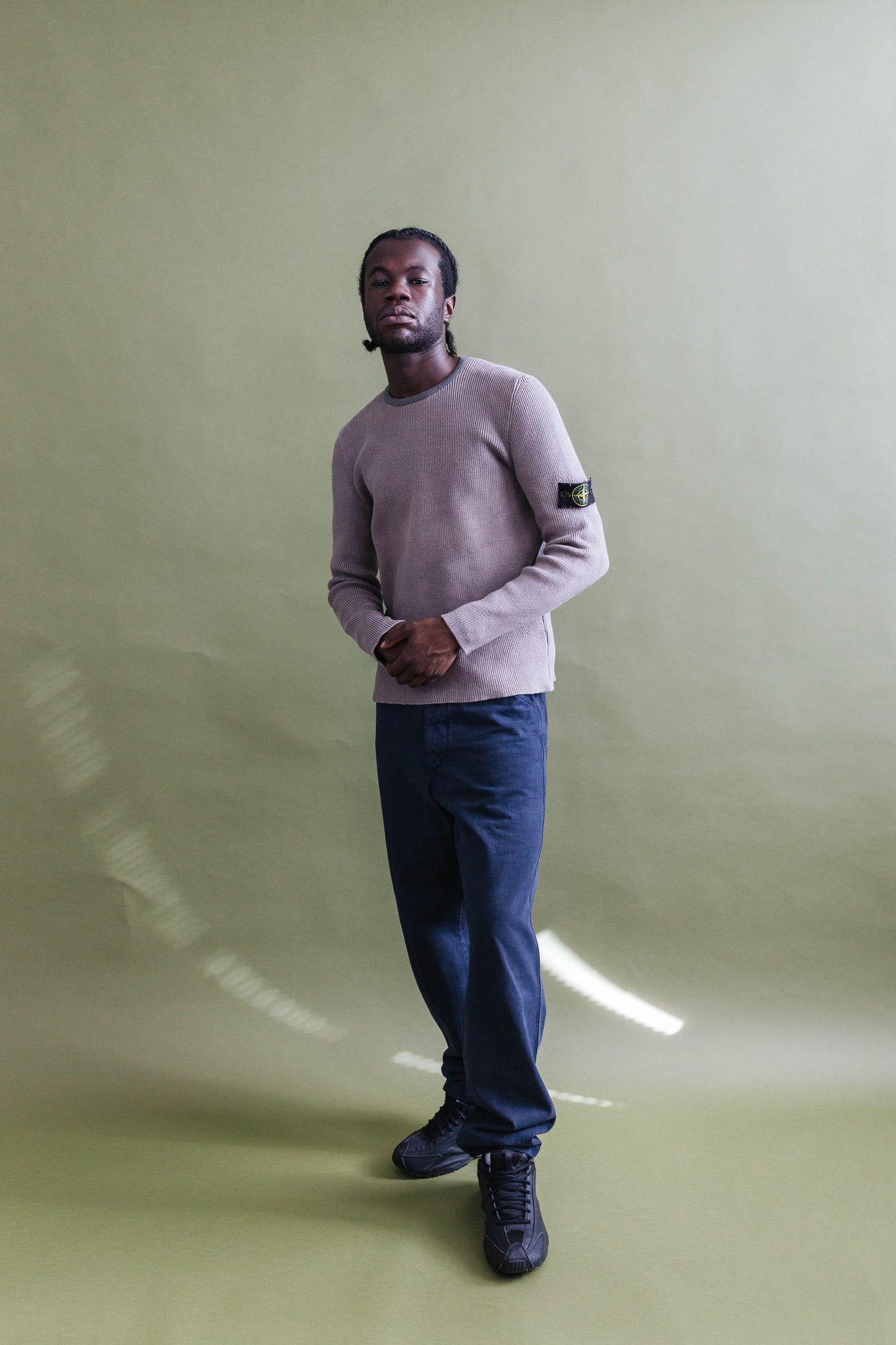 A/W 2006 Stone Island Light Brown Ribbed Knit Sweater
