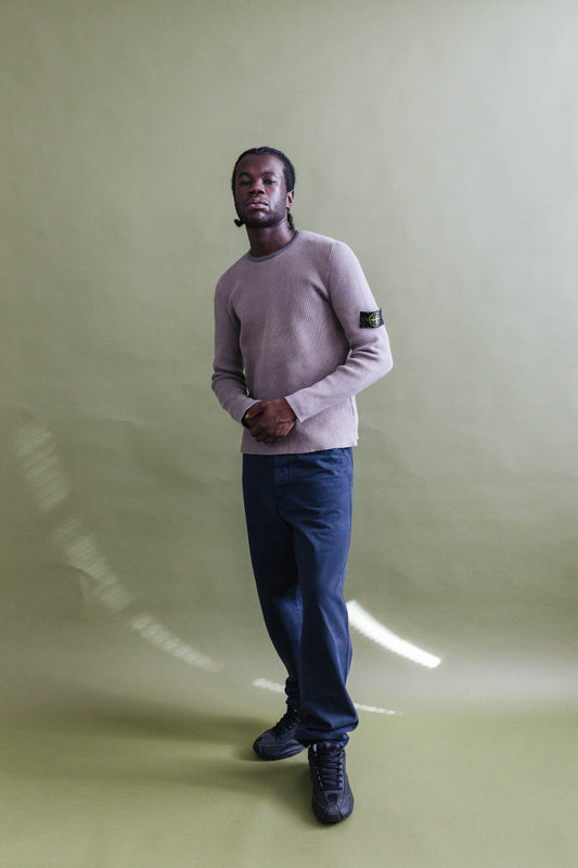 A/W 2006 Stone Island Light Brown Ribbed Knit Sweater