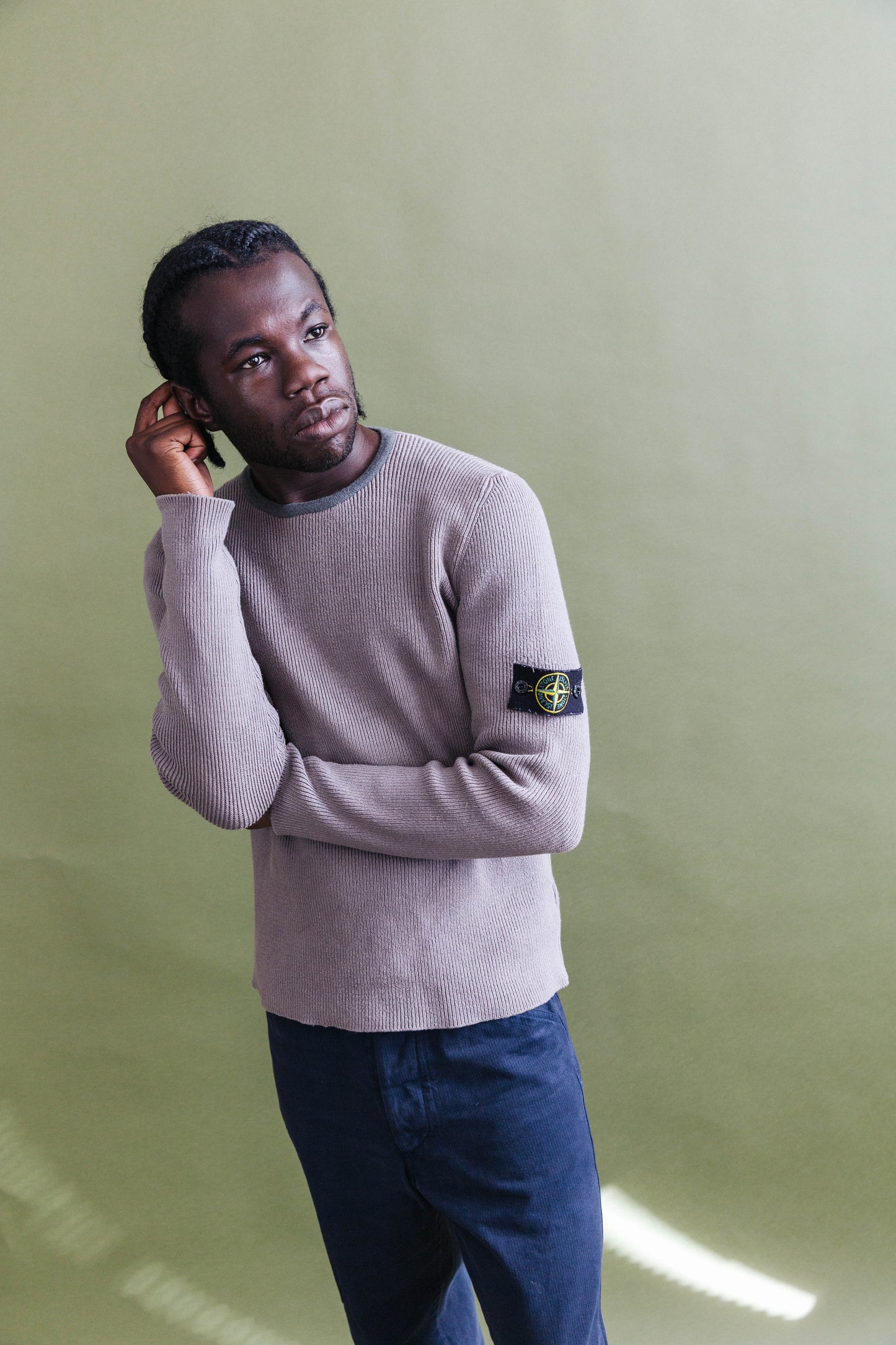 A/W 2006 Stone Island Light Brown Ribbed Knit Sweater