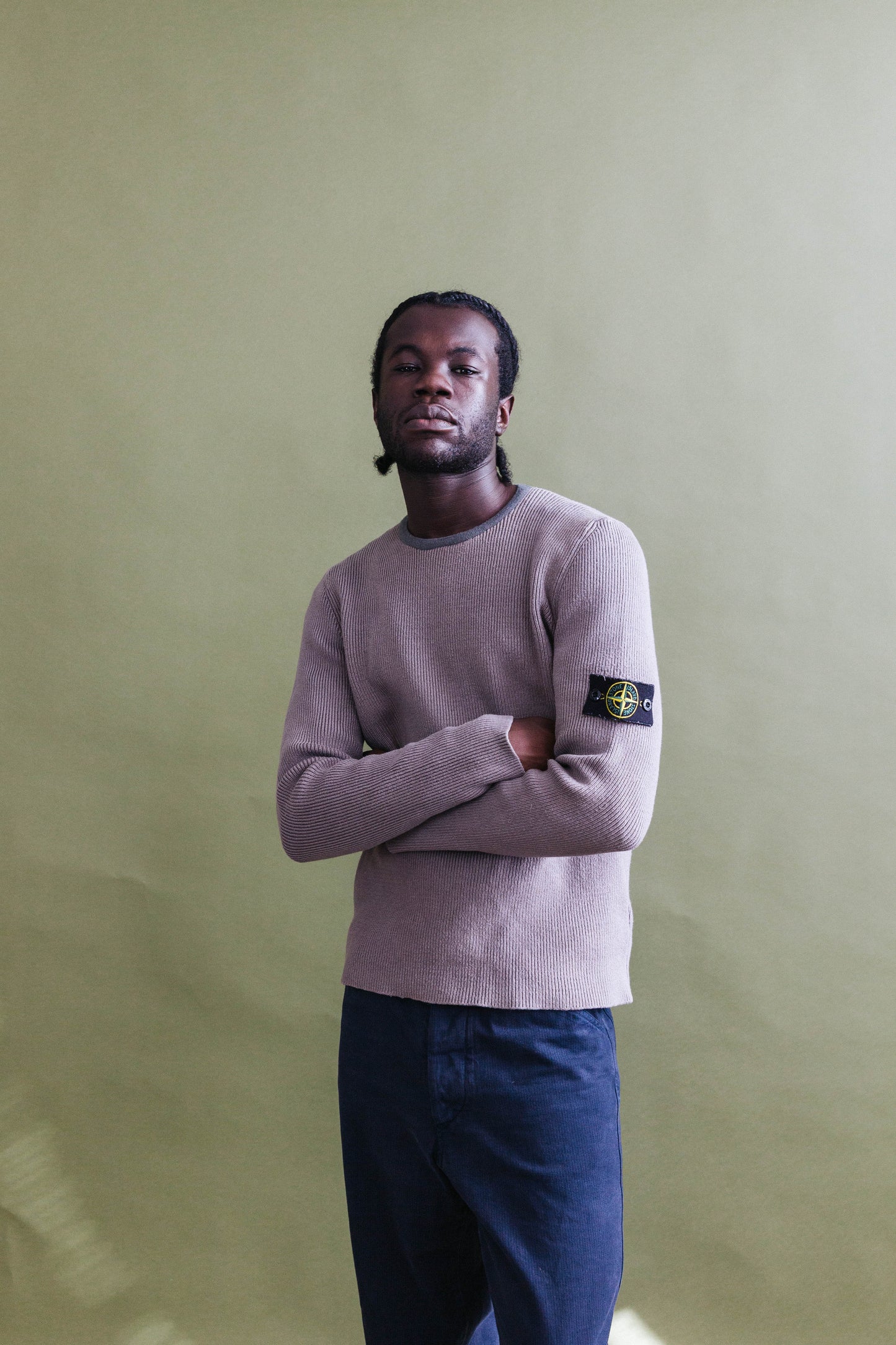 A/W 2006 Stone Island Light Brown Ribbed Knit Sweater