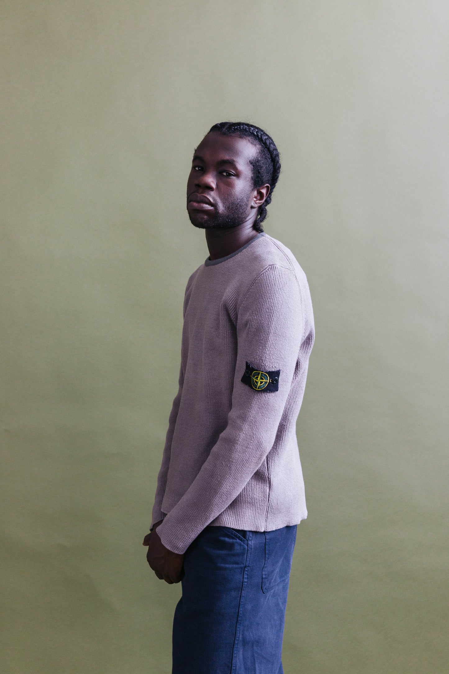 A/W 2006 Stone Island Light Brown Ribbed Knit Sweater
