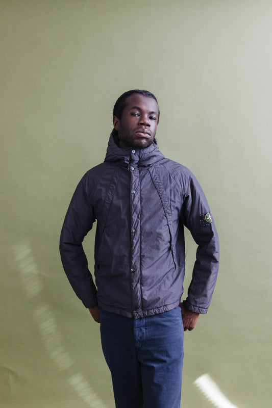 A/W 2007 Stone Island Padded Washed Dark Blue Tech Jacket