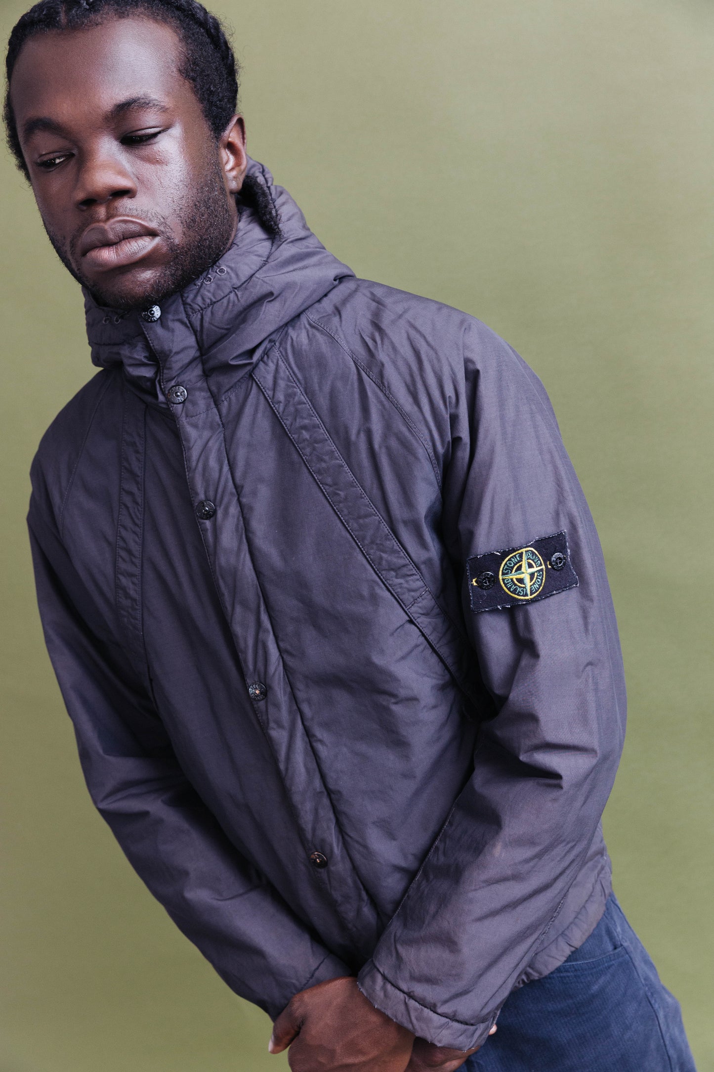 A/W 2007 Stone Island Padded Washed Dark Blue Tech Jacket