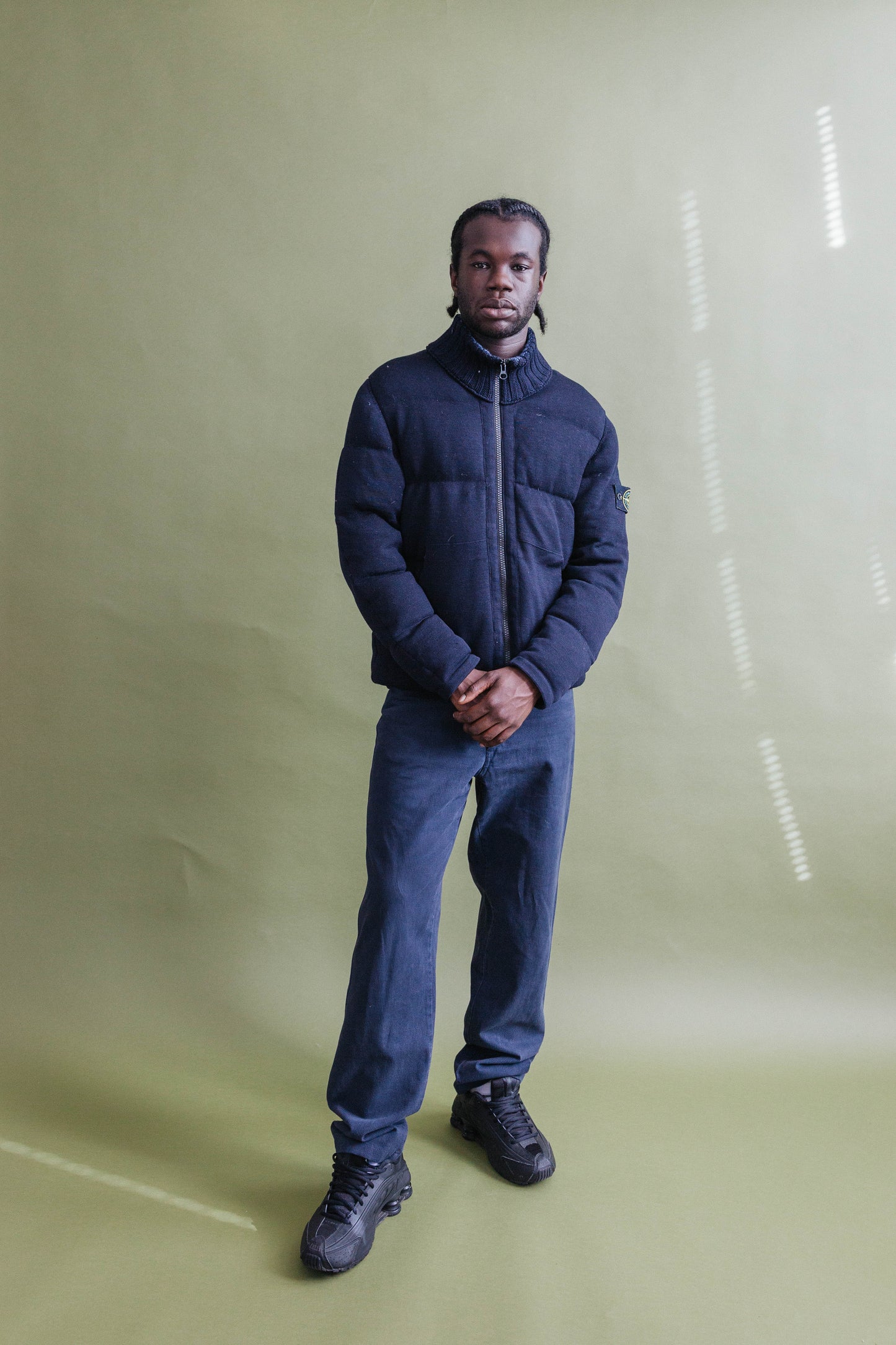 A/W 2015 Stone Island Navy Quilted Knit Down Jacket