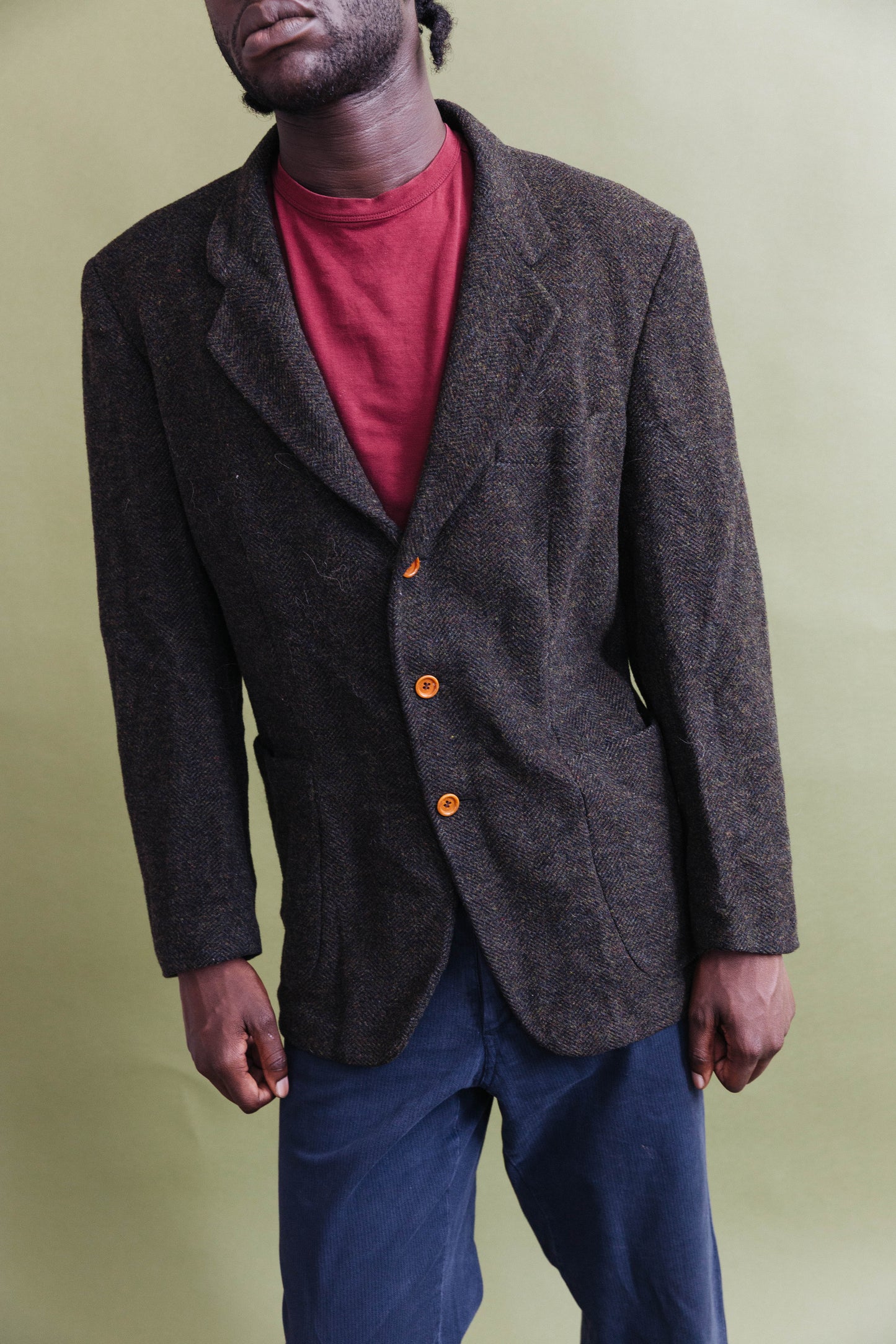 A/W 1988 C.P. Company Green Tweed Blazer Jacket