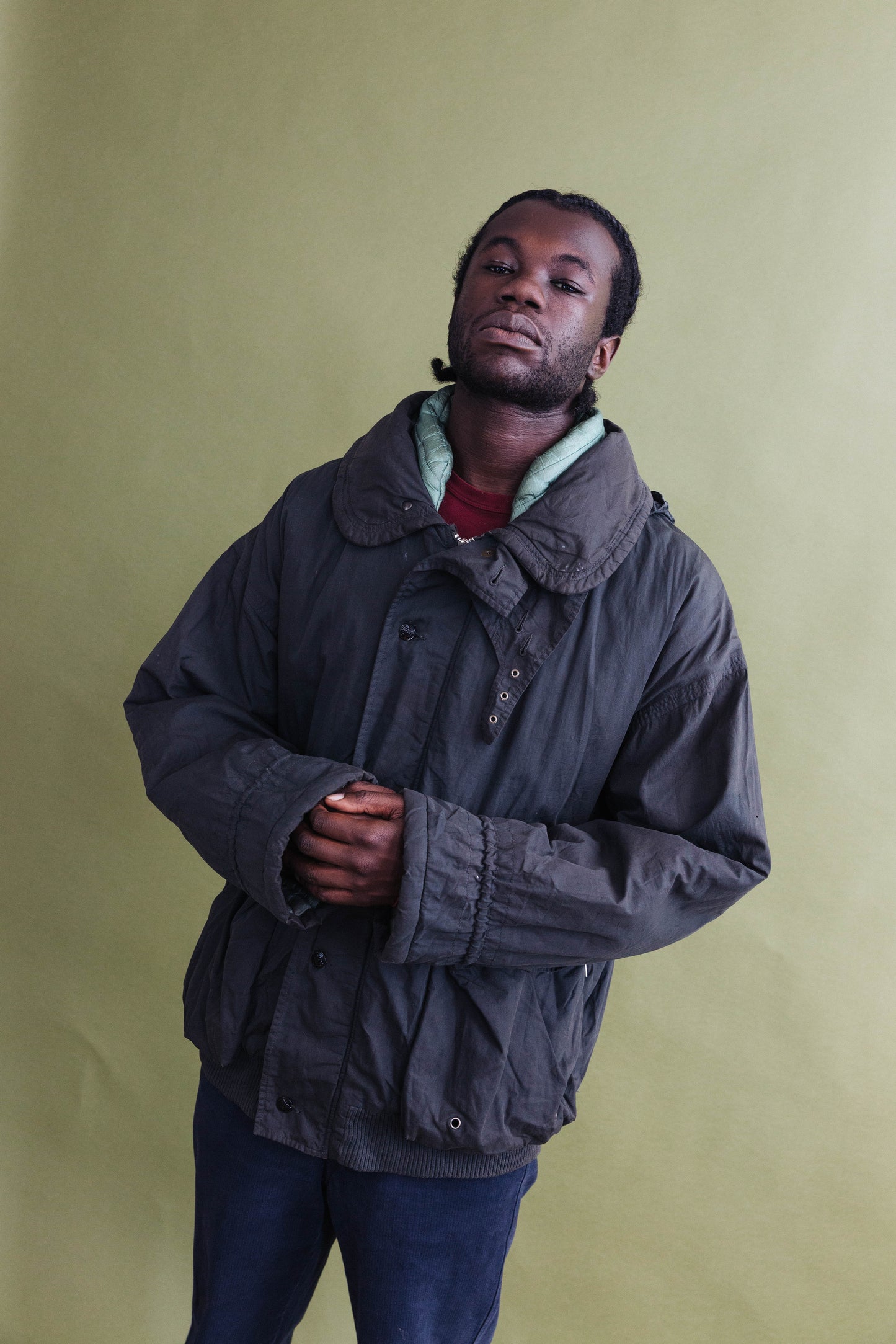 1980s Boneville Waxed Cotton Padded Jacket