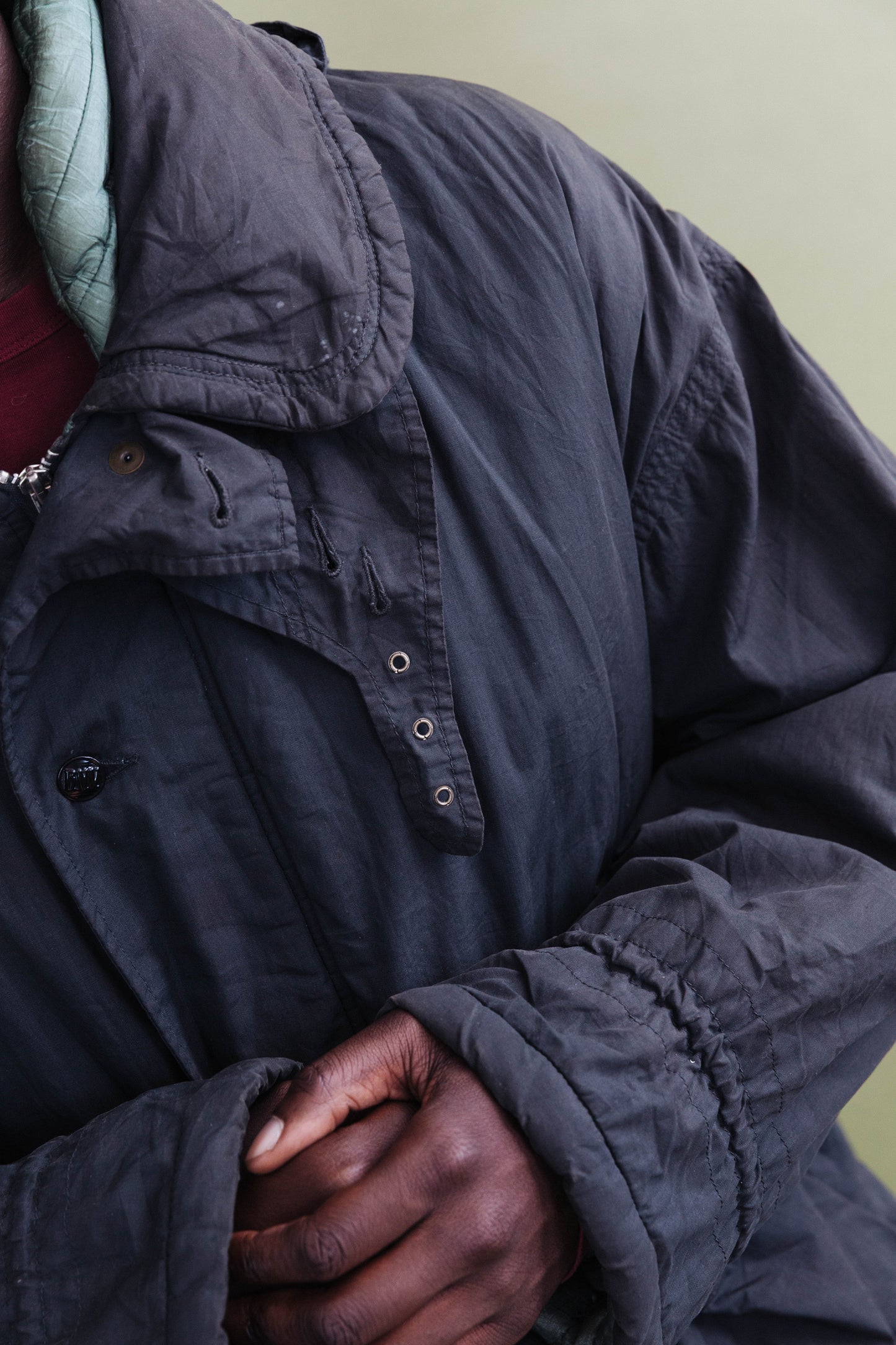 1980s Boneville Waxed Cotton Padded Jacket