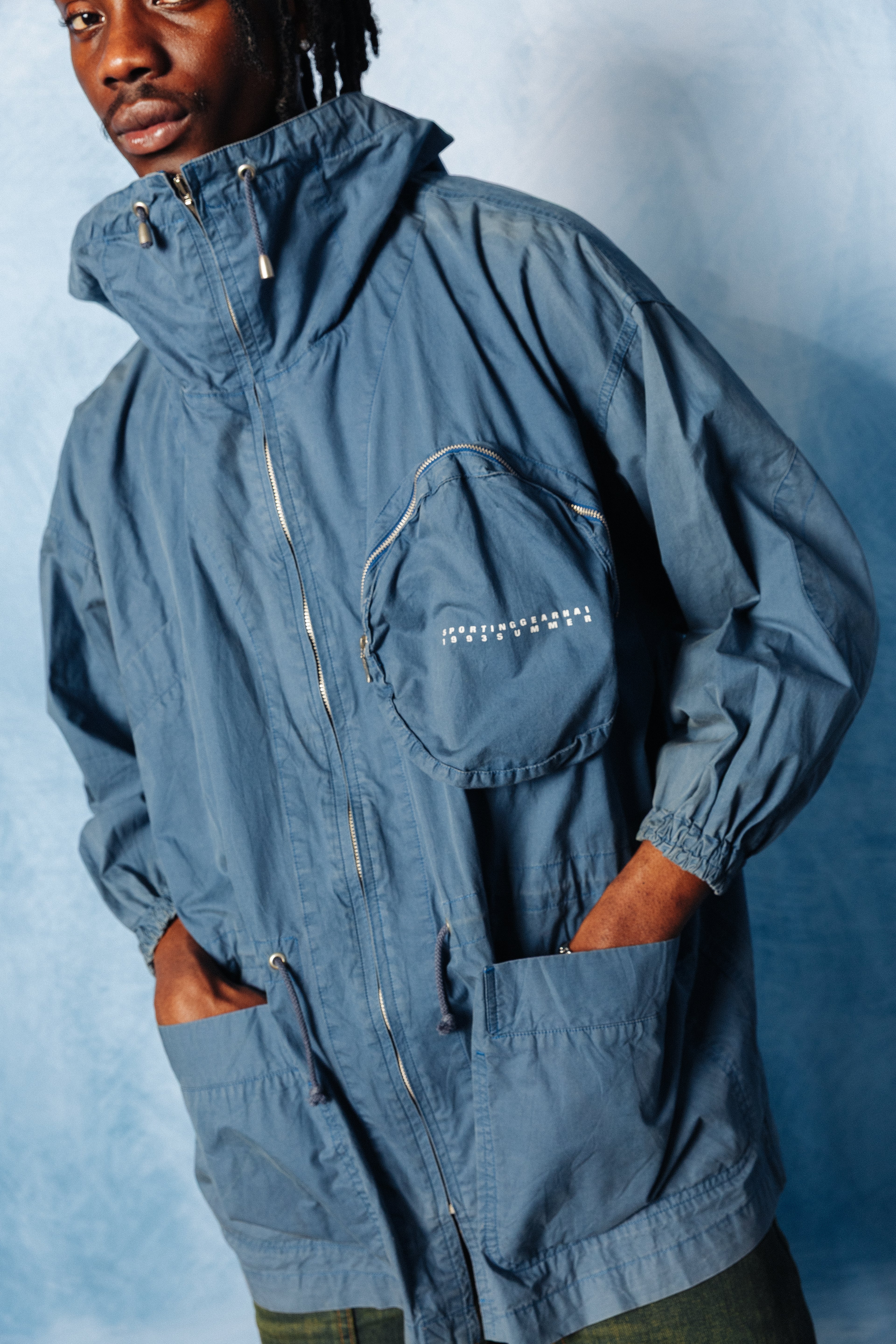 S/S 1993 Hai Sporting Gear Issey Miyake Blue Tech Parka – Vintage