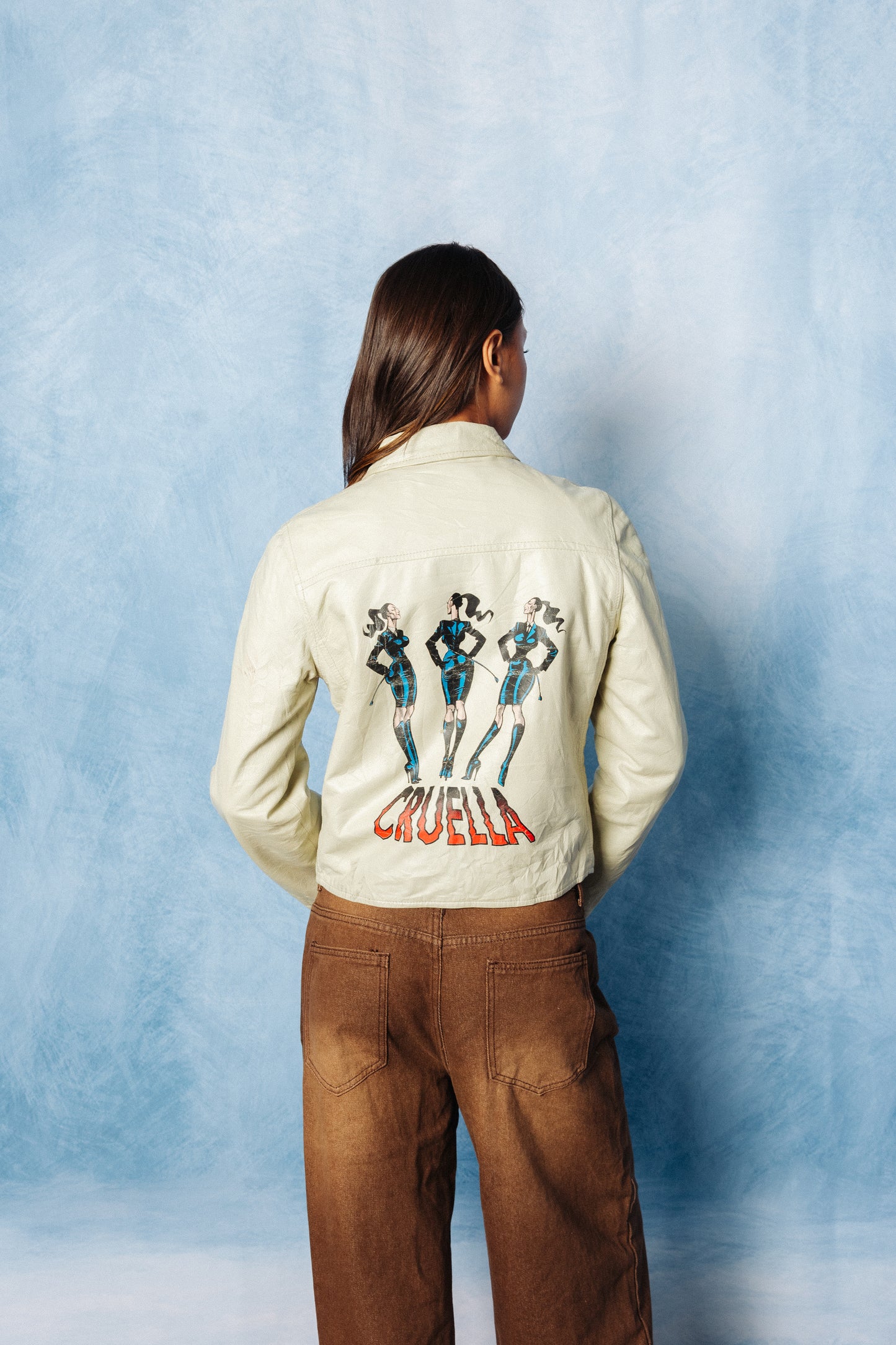 Jean Paul Gaultier Cream Cruella Leather Blouson SC:5782